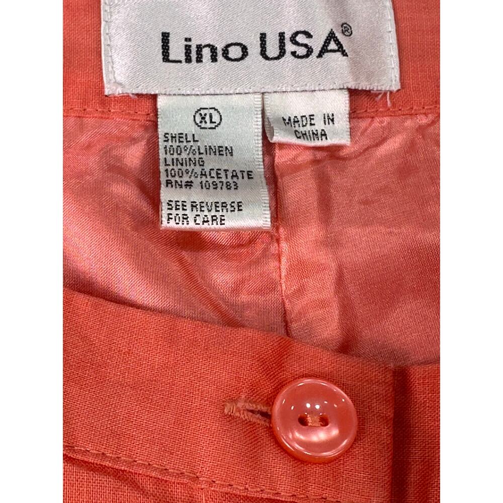 Lino USA 100% Linen Coral Capri Trousers Wide Leg Pants Women’s Size XL - Picture 5 of 11